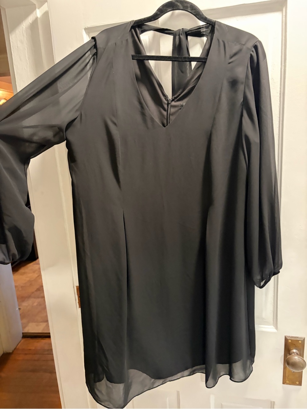 INC International Concepts Dresses Black Bow-Back V-Neck Shift Dress XL flowy!